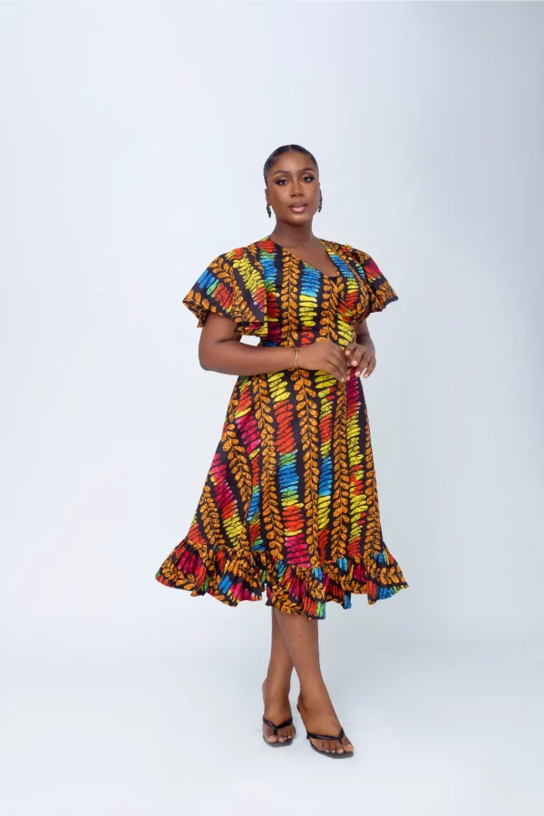 RITA AFRICAN PRINT WRAP DRESS 2